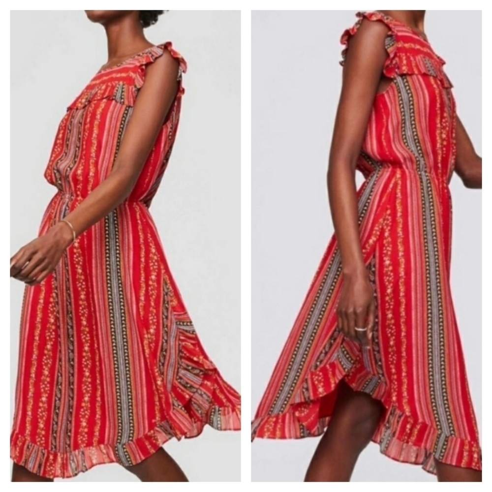 Ann Taylor Loft Sirena Ruffle Dress